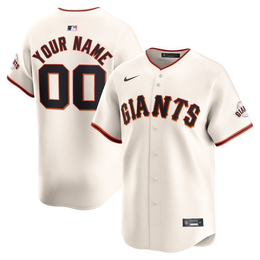 Men San Francisco Giants Nike Cream Home Limited Custom MLB Jersey